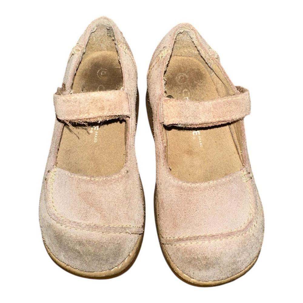 Cherokee Beige Suede Mary Jane Dress Shoes Size 9 Toddler Girls